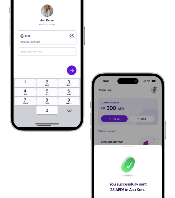Send & receive money instantly feature illustration